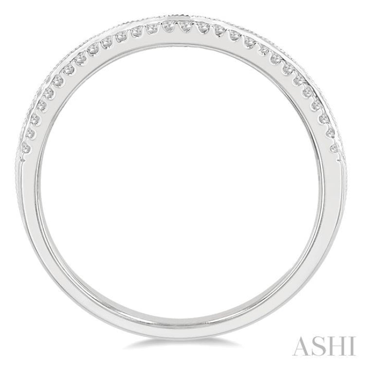 1/3 Ctw Twin Row Round Cut Diamond Wedding Band in 14K White Gold 1/3 Ctw Twin Row Round Cut Diamond Wedding Band in 14K White Gold