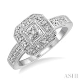 1/20 Ctw Round Cut Diamond Ring in 10K White Gold