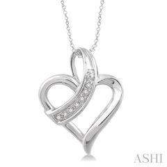 1/20 Ctw Single Cut Diamond Heart Pendant in Sterling Silver with Chain 1/20 Ctw Single Cut Diamond Heart Pendant in Sterling Silver with Chain
