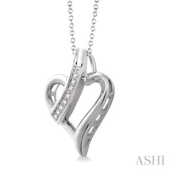 1/20 Ctw Single Cut Diamond Heart Pendant in Sterling Silver with Chain 1/20 Ctw Single Cut Diamond Heart Pendant in Sterling Silver with Chain