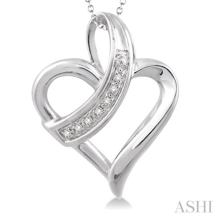 1/20 Ctw Single Cut Diamond Heart Pendant in Sterling Silver with Chain 1/20 Ctw Single Cut Diamond Heart Pendant in Sterling Silver with Chain