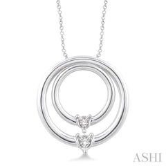 1/20 Ctw Round Cut Diamond Circle Pendant in Sterling Silver with Chain 1/20 Ctw Round Cut Diamond Circle Pendant in Sterling Silver with Chain