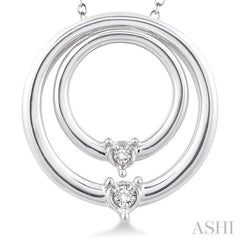 1/20 Ctw Round Cut Diamond Circle Pendant in Sterling Silver with Chain 1/20 Ctw Round Cut Diamond Circle Pendant in Sterling Silver with Chain
