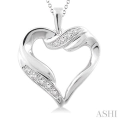 1/20 Ctw Single Cut Diamond Heart Pendant in Sterling Silver with Chain 1/20 Ctw Single Cut Diamond Heart Pendant in Sterling Silver with Chain