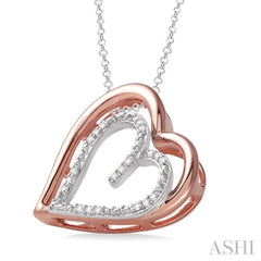 1/20 Ctw Single Cut Diamond Heart Pendant in Sterling Silver with Chain 1/20 Ctw Single Cut Diamond Heart Pendant in Sterling Silver with Chain