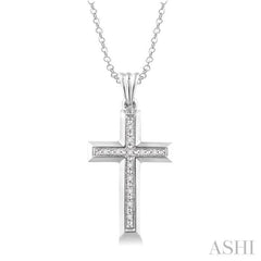 1/20 Ctw Single Cut Diamond Cross Pendant in Sterling Silver with Chain 1/20 Ctw Single Cut Diamond Cross Pendant in Sterling Silver with Chain