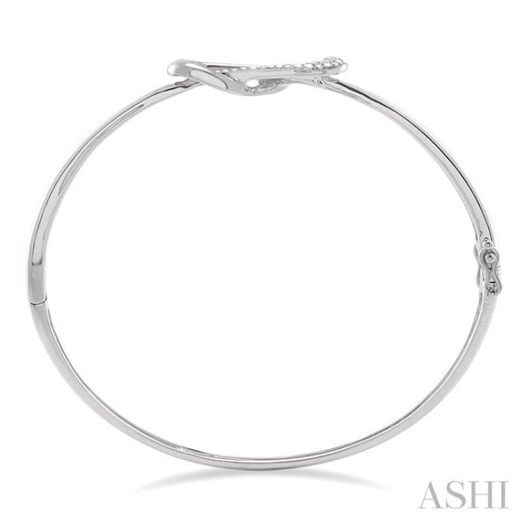 1/20 Ctw Single Cut Diamond Bangle in Sterling Silver 1/20 Ctw Single Cut Diamond Bangle in Sterling Silver