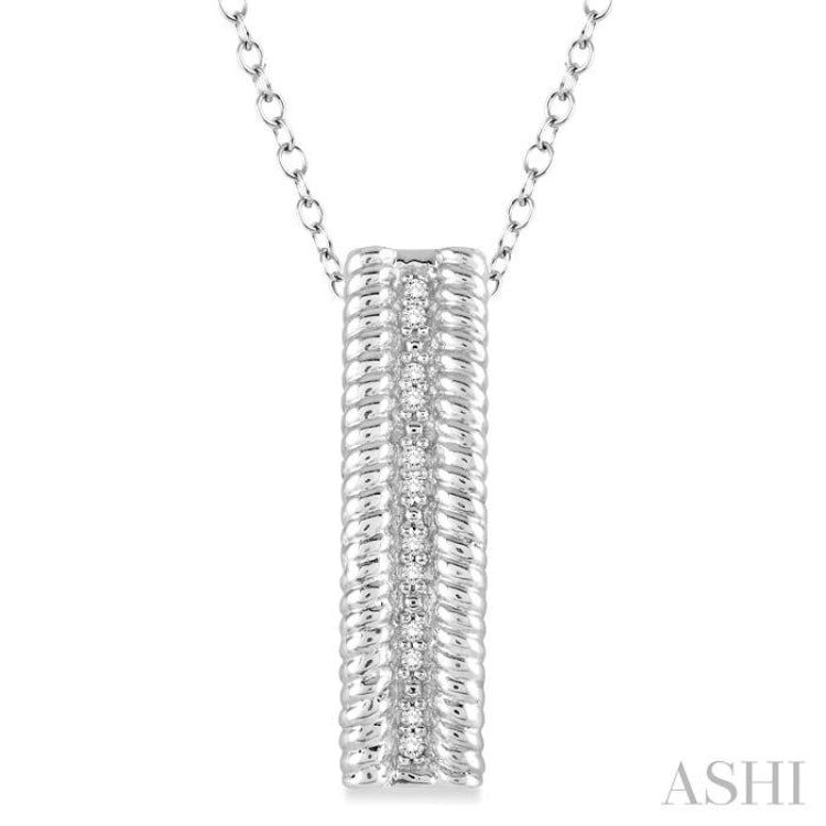 1/20 Ctw Round Cut Diamond Rope Pendant in Sterling Silver with chain 1/20 Ctw Round Cut Diamond Rope Pendant in Sterling Silver with chain