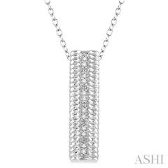 1/20 Ctw Round Cut Diamond Rope Pendant in Sterling Silver with chain 1/20 Ctw Round Cut Diamond Rope Pendant in Sterling Silver with chain