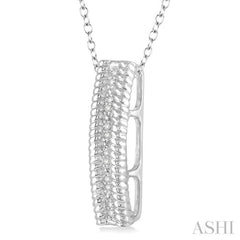 1/20 Ctw Round Cut Diamond Rope Pendant in Sterling Silver with chain 1/20 Ctw Round Cut Diamond Rope Pendant in Sterling Silver with chain