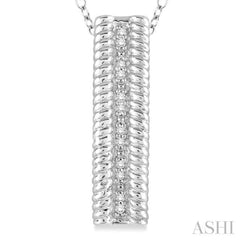 1/20 Ctw Round Cut Diamond Rope Pendant in Sterling Silver with chain 1/20 Ctw Round Cut Diamond Rope Pendant in Sterling Silver with chain