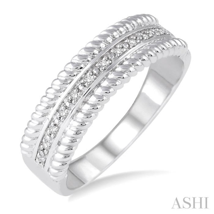 1/20 ctw Round Cut Diamond Rope Ring in Sterling Silver 1/20 ctw Round Cut Diamond Rope Ring in Sterling Silver