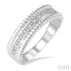 1/20 ctw Round Cut Diamond Rope Ring in Sterling Silver 1/20 ctw Round Cut Diamond Rope Ring in Sterling Silver