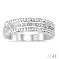1/20 ctw Round Cut Diamond Rope Ring in Sterling Silver 1/20 ctw Round Cut Diamond Rope Ring in Sterling Silver