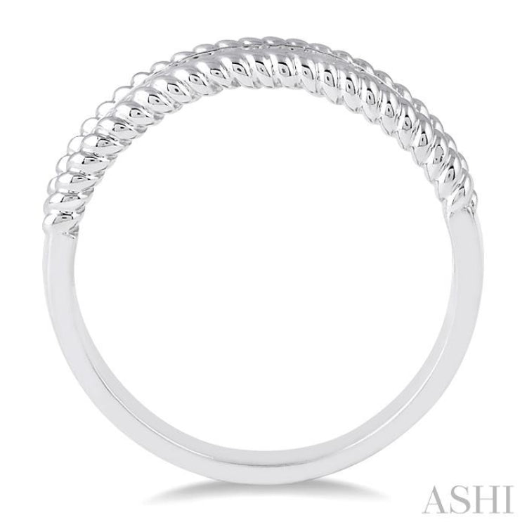 1/20 ctw Round Cut Diamond Rope Ring in Sterling Silver 1/20 ctw Round Cut Diamond Rope Ring in Sterling Silver