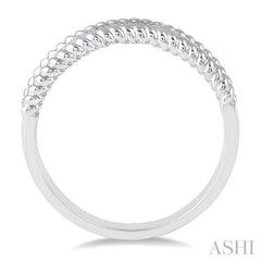 1/20 ctw Round Cut Diamond Rope Ring in Sterling Silver 1/20 ctw Round Cut Diamond Rope Ring in Sterling Silver