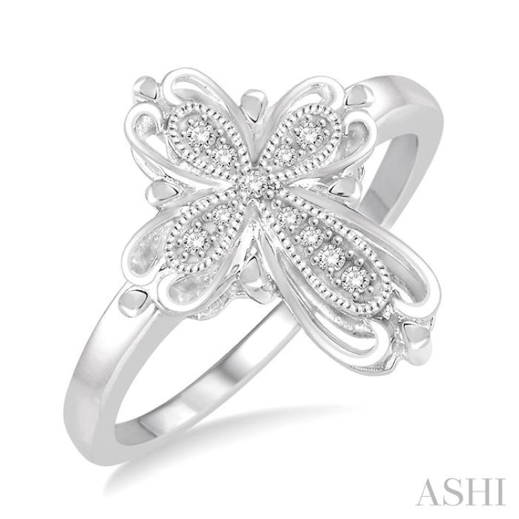 1/20 ctw Round Cut Diamond Cross Ring in Sterling Silver 1/20 ctw Round Cut Diamond Cross Ring in Sterling Silver