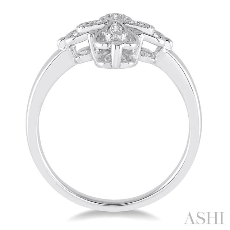 1/20 ctw Round Cut Diamond Cross Ring in Sterling Silver 1/20 ctw Round Cut Diamond Cross Ring in Sterling Silver