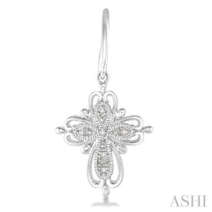 1/20 ctw Round Cut Diamond Cross Earrings in Sterling Silver 1/20 ctw Round Cut Diamond Cross Earrings in Sterling Silver
