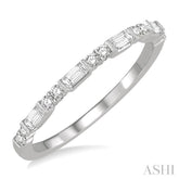 1/3 Ctw Baguette and Round Cut Diamond Wedding Band in 14K White Gold