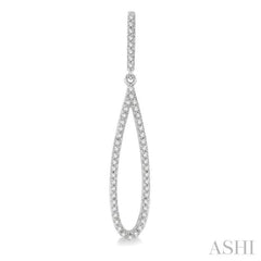 1/3 Ctw Open Pear Shape Round Cut Diamond Long Earring in 14K White Gold 1/3 Ctw Open Pear Shape Round Cut Diamond Long Earring in 14K White Gold