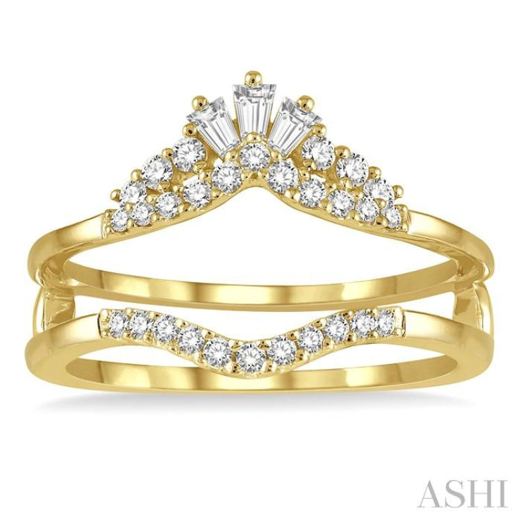 1/3 Ctw Tiara Baguette and Round Cut Diamond Insert Ring in 14K Yellow Gold 1/3 Ctw Tiara Baguette and Round Cut Diamond Insert Ring in 14K Yellow Gold