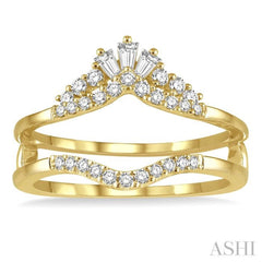 1/3 Ctw Tiara Baguette and Round Cut Diamond Insert Ring in 14K Yellow Gold 1/3 Ctw Tiara Baguette and Round Cut Diamond Insert Ring in 14K Yellow Gold