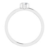 14K White 4 mm Natural White Sapphire Ring