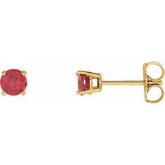 14K Yellow 4 mm Lab-Grown Ruby Stud Earrings 14K Yellow 4 mm Lab-Grown Ruby Stud Earrings