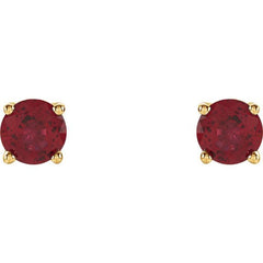 14K Yellow 4 mm Lab-Grown Ruby Stud Earrings 14K Yellow 4 mm Lab-Grown Ruby Stud Earrings