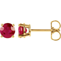 14K Yellow 5 mm Lab-Grown Ruby Earrings 14K Yellow 5 mm Lab-Grown Ruby Earrings