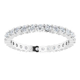 14K White 5/8 CTW Natural Diamond Eternity Band Size 4.5