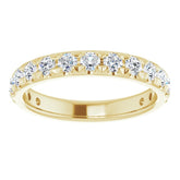 14K Yellow 1 CTW Natural Diamond French-Set Anniversary Band