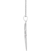 14K White Cross 18" Necklace