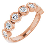 14K Rose 5/8 CTW Natural Diamond Anniversary Band