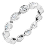 14K White 1/2 CTW Natural Diamond Eternity Band Size 7