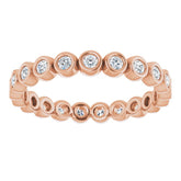 14K Rose 3/8 CTW Natural Diamond Eternity Band Size 7