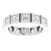 14K White 1 1/2 CTW Natural Diamond Eternity Band Size 7