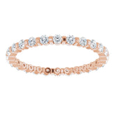14K Rose 3/8 CTW Natural Diamond Eternity Band Size 7