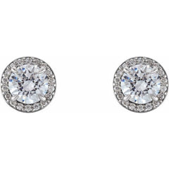 Platinum 5/8 CTW Natural Diamond Halo-Style Earrings Platinum 5/8 CTW Natural Diamond Halo-Style Earrings