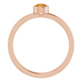 14K Rose 4 mm Natural Citrine Ring