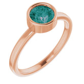 14K Rose 6 mm Lab-Grown Alexandrite Ring