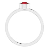Platinum 5 mm Natural Mozambique Garnet Ring