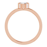 14K Rose 5 mm Natural White Sapphire Ring