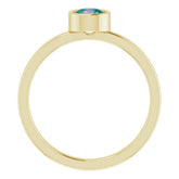 14K Yellow 5 mm Lab-Grown Alexandrite Ring