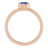 14K Rose 5 mm Natural Blue Sapphire Ring