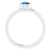 Platinum 5 mm Natural Blue Sapphire Ring