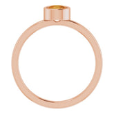 14K Rose 5 mm Natural Citrine Ring