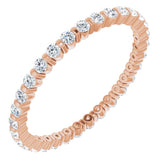 14K Rose 1/2 CTW Natural Diamond Eternity Band Size 5