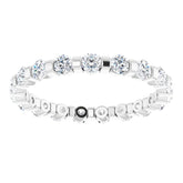 14K White 9/10 CTW Natural Diamond Eternity Band Size 5